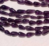 Dark Purple Amethyst Longdrill Teardrops, 10x5mm