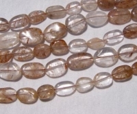 Rutilated Quartz Shaded Flat Ovals, 12x15mm