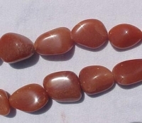 Dark Peach Adventurine Polished Nuggets, 18-22mm