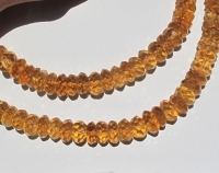 Deep Honey Citrine Faceted Rondels, 9-9.5mm