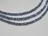 Sky Blue Pyrite Faceted Rondels, 4mm