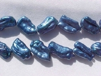 Sapphire Blue Diagonal Stick Biwa, 16mm