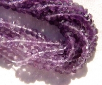 Amethyst Faceted Rondels, Graduated Shading, 4-4.5mm