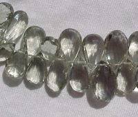 Green Amethyst Briolettes, Graduated