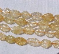 Carved Citrine Ovals, 9x6mm