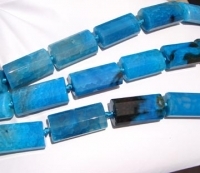 Crackle Agate Faceted Barrels, Royal Blue, 16x36mm, each