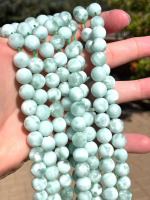 Mint Green Moonstone Polished Rounds, 10mm