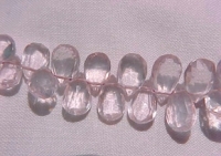 Rose Quartz Briolettes, Graduated