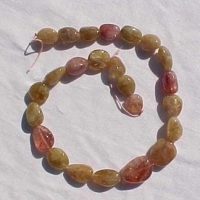 Pink & Yellow Tourmaline Polished Nuggets, Graduated