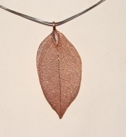 Leaf Pendant, Copper-Plated