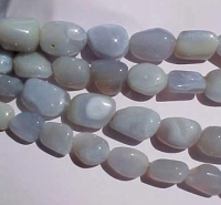 Natural Blue Chalcedony Polished Nuggets, 16x22mm