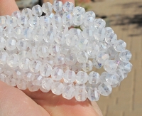Clear Aurora Bright & Matte Faceted Rounds, 10mm