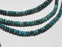 Faceted Dark Blue Turquoise Rondels, 7mm