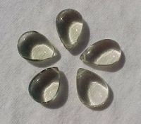 Green Amethyst Polished Briolette, 20x14mm, each