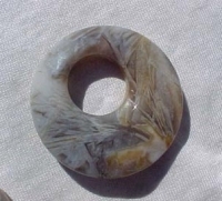 Needle Agate Faceted Go-Go Donut, 45mm