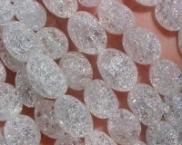 Clear Crackle Crystal Nuggets, 10x8mm