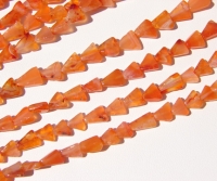 Carnelian Triangles, 6-7mm