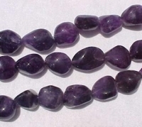 Dark Purple Amethyst Tumbled Nuggets, 14x20mm