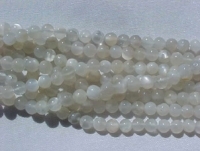 White Moonstone Rounds, 3mm