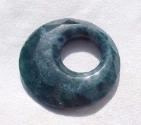 Green Moss Agate Faceted Go-Go Donut, 44mm
