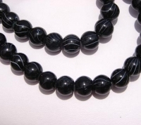 Black & White Swirl Glass Beads, 10mm