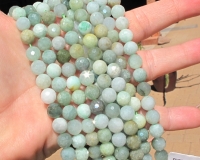 Burmese Jade Faceted Rounds, 8mm