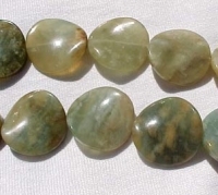 Antique Green Jade Twist Coins, 20mm