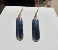 Faceted Sliced Blue Sapphire Earrings, 14kt vermeil