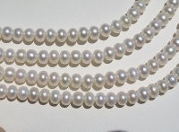 Snowy White Large Hole Pearls, 6.5-7mm button