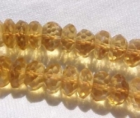 Deep Honey Citrine Faceted Rondels, 12mm