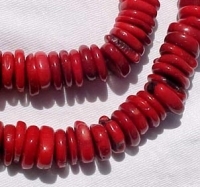 Jumbo Red Coral Heshi, 13-15mm