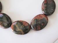 Red Creek Jasper Oval Pillows, 22x30mm, A Grade, each