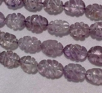 Carved Amethyst Light Ovals, 10x7mm