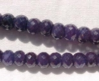 Blue Sapphire Faceted Rondels, Graduated 5-6mm