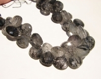 Black Rutilated Quartz Briolettes, Graduated