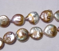 Golden Platinum Coin Pearls, 18-20mm