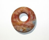 Caramel & Red Jasper Faceted Go-Go Donut, 44mm