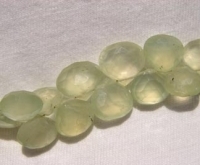 Prehnite Faceted Briolettes, 9-10mm