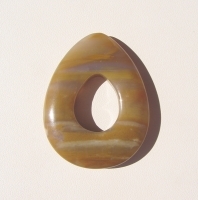 Caramel Brown Asst Jasper Teardrop Donut, 50x38mm