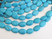 Deep Blue Spiderweb Turquoise Howlite Ovals, 18x24mm