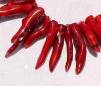 Red Coral Chili Branch Pieces, 8" string