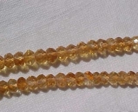 Dark Golden Citrine Faceted Rondels, 4-4.5mm