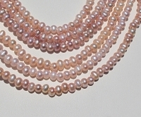 Warm Pink Large Hole Pearls, 6-6.5mm potato