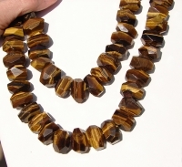Tigerseye Large Faceted Nuggets, 17-19mm