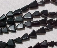 Charcoal Adventurine Triangles, 8-11mm