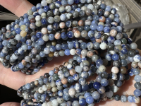 Sodalite w/Orange Rounds, 4mm