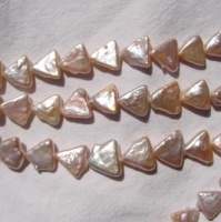 Triangle Coin Pearls, Sheer Pink, 11-12mm