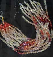 Faceted Crystal, Red / Pink Aurora Mix, 6mm Round