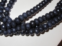 Indigo Blue Jade Faceted Rondels, 12mm
