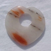 White Tiger Agate Heart Donut, 45mm